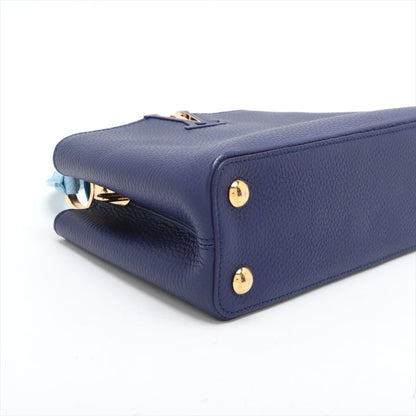 Second hand Louis Vuitton Capucines BB Taurillon Leather Handbag Blue - Tabita Bags