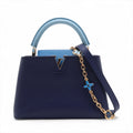 Second hand Louis Vuitton Capucines BB Taurillon Leather Handbag Blue - Tabita Bags
