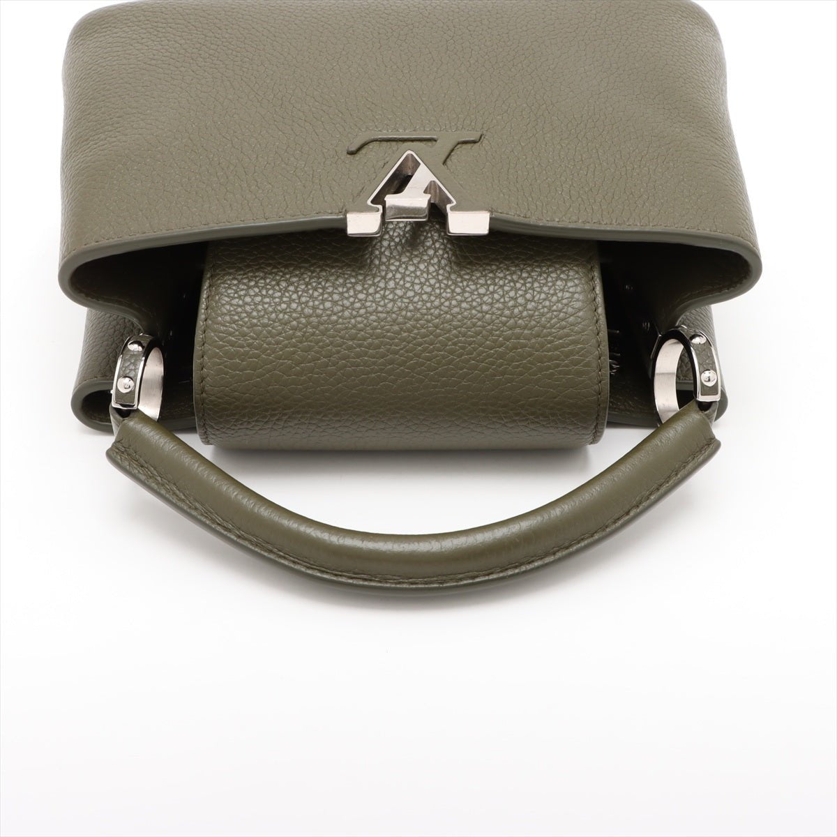 Second hand Louis Vuitton Capucines BB Taurillon Leather Handbag Green - Tabita Bags