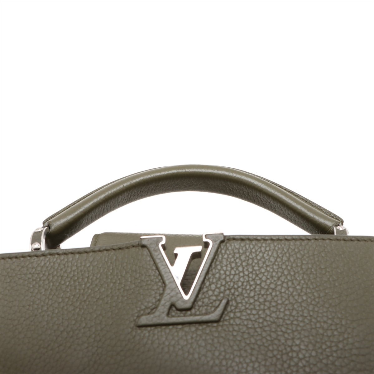 Second hand Louis Vuitton Capucines BB Taurillon Leather Handbag Green - Tabita Bags