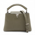 Second hand Louis Vuitton Capucines BB Taurillon Leather Handbag Green - Tabita Bags