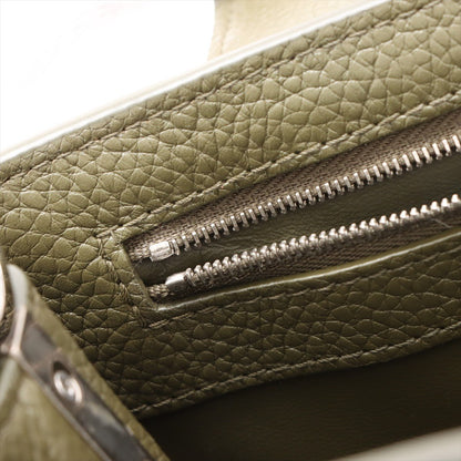 Second hand Louis Vuitton Capucines BB Taurillon Leather Handbag Green - Tabita Bags