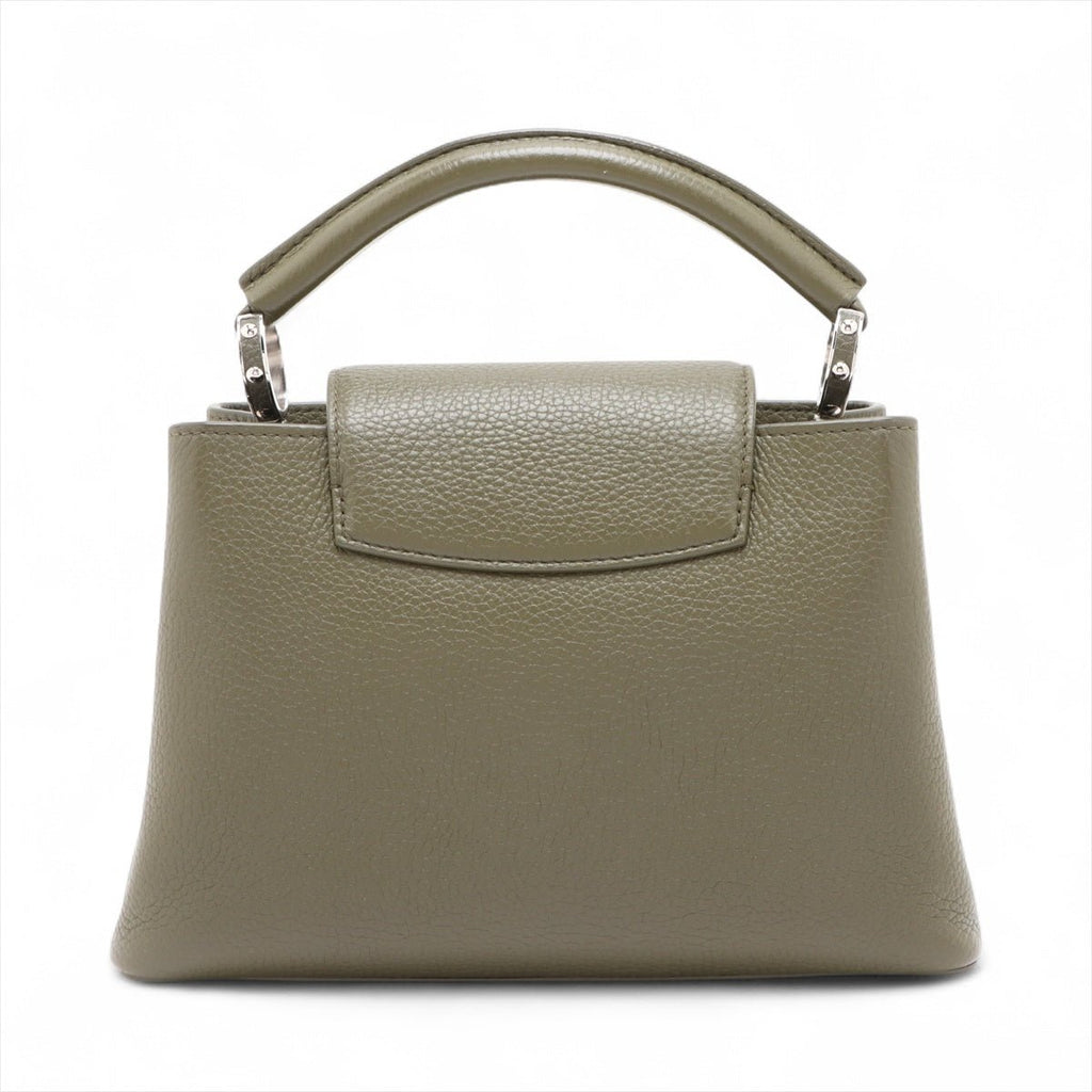 Second hand Louis Vuitton Capucines BB Taurillon Leather Handbag Green - Tabita Bags