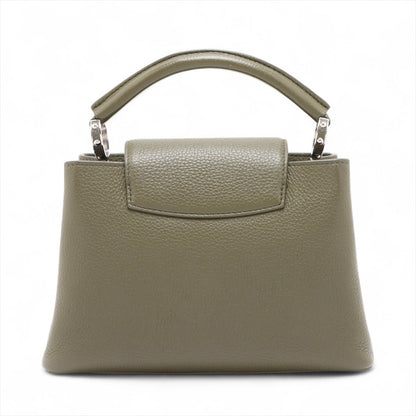 Second hand Louis Vuitton Capucines BB Taurillon Leather Handbag Green - Tabita Bags