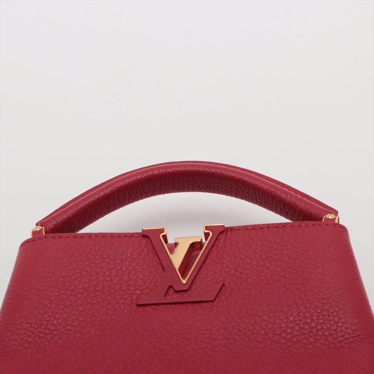 Second hand Louis Vuitton Capucines Mini Taurillon Leather 2 - Ways Handbag Red - Tabita Bags