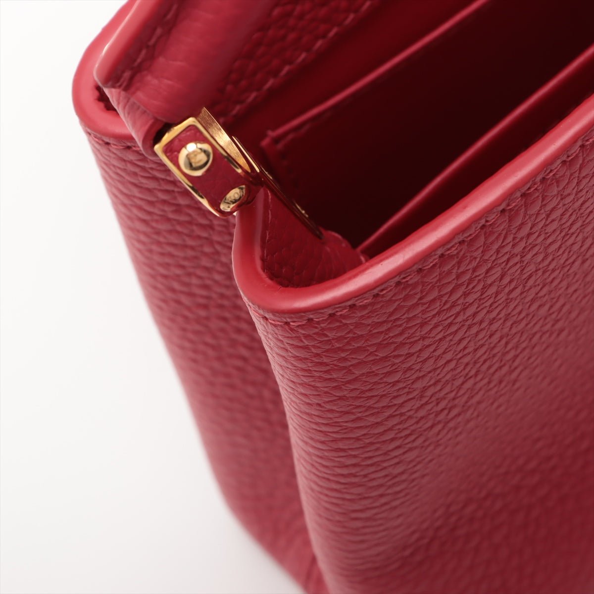 Second hand Louis Vuitton Capucines Mini Taurillon Leather 2 - Ways Handbag Red - Tabita Bags