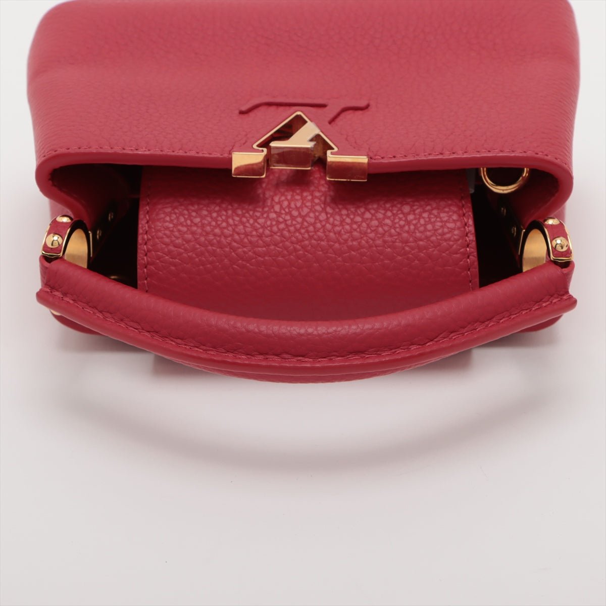 Second hand Louis Vuitton Capucines Mini Taurillon Leather 2 - Ways Handbag Red - Tabita Bags