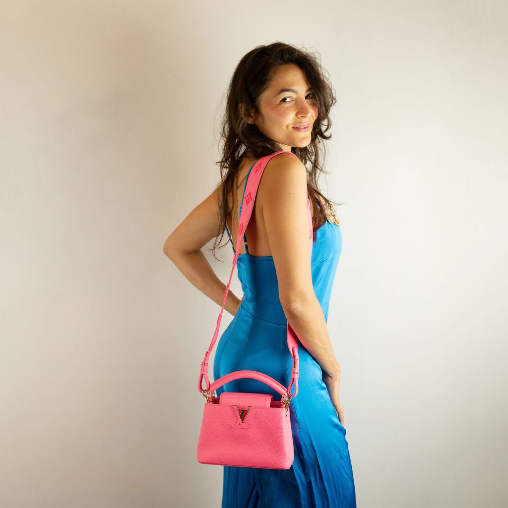 Second hand Louis Vuitton Capucines Mini Taurillon Leather Handbag Pink - Tabita Bags
