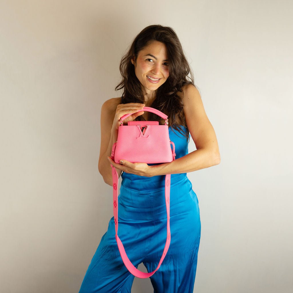 Second hand Louis Vuitton Capucines Mini Taurillon Leather Handbag Pink - Tabita Bags
