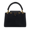 Second hand Louis Vuitton Capucines MM Crown Taurillon Leather 2 - Ways Bag Black - Tabita Bags
