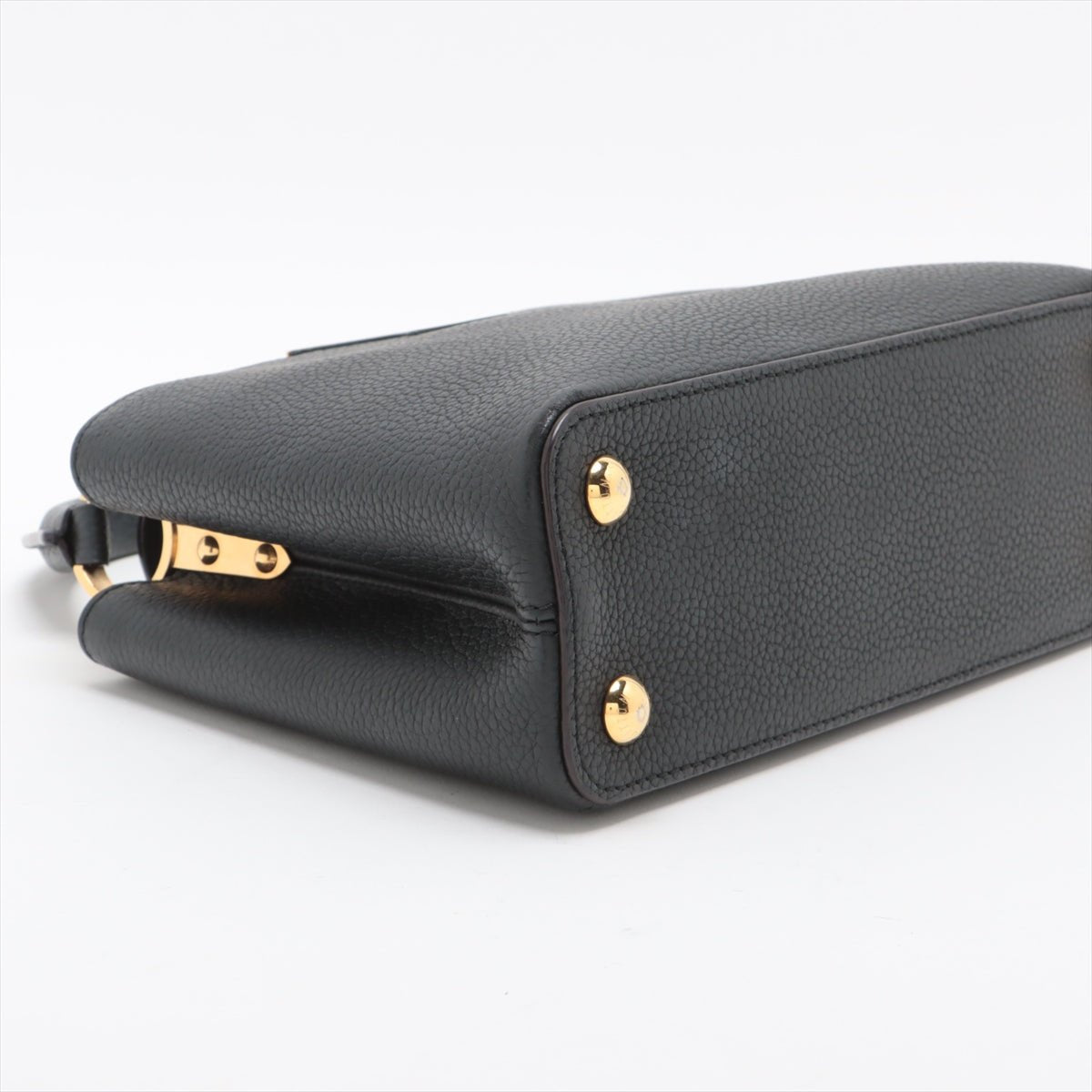 Second hand Louis Vuitton Capucines PM Taurillon Leather 2 - Ways Handbag Black - Tabita Bags