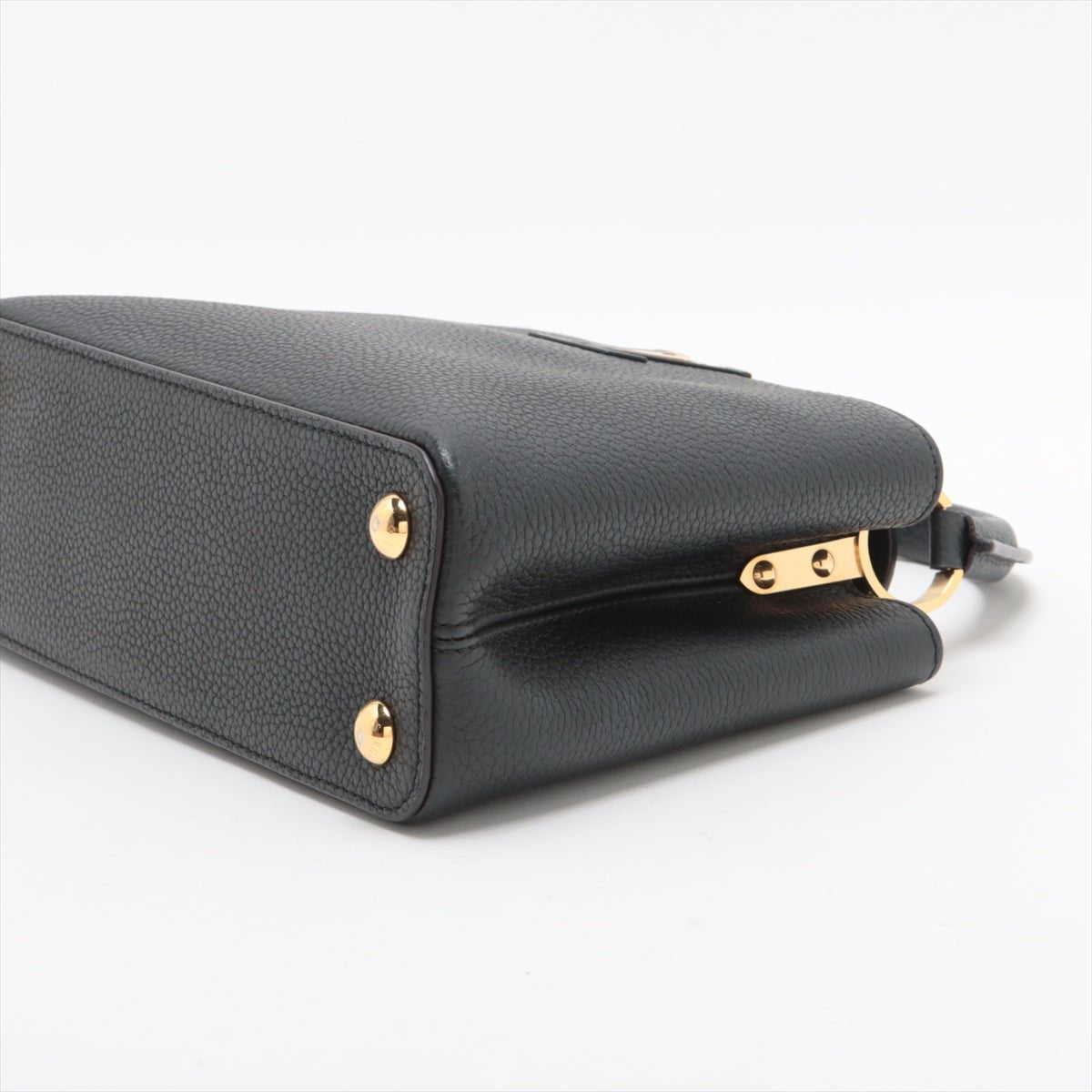 Second hand Louis Vuitton Capucines PM Taurillon Leather 2 - Ways Handbag Black - Tabita Bags