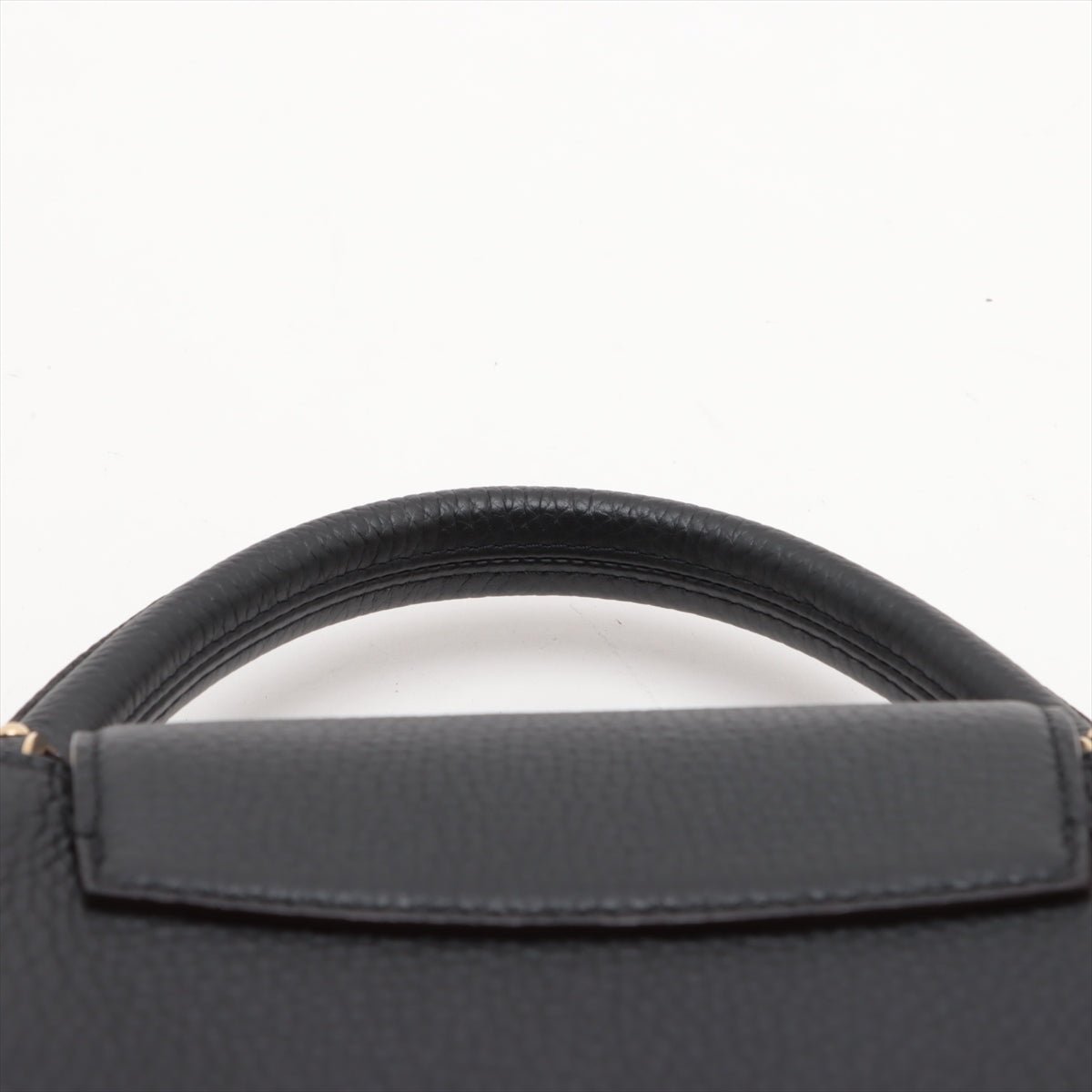 Second hand Louis Vuitton Capucines PM Taurillon Leather 2 - Ways Handbag Black - Tabita Bags