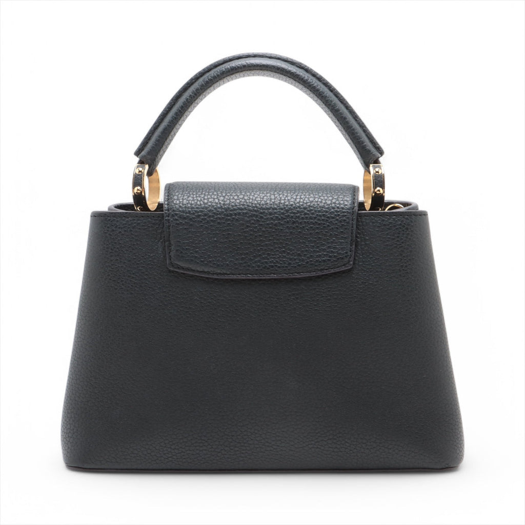 Second hand Louis Vuitton Capucines PM Taurillon Leather 2 - Ways Handbag Black - Tabita Bags