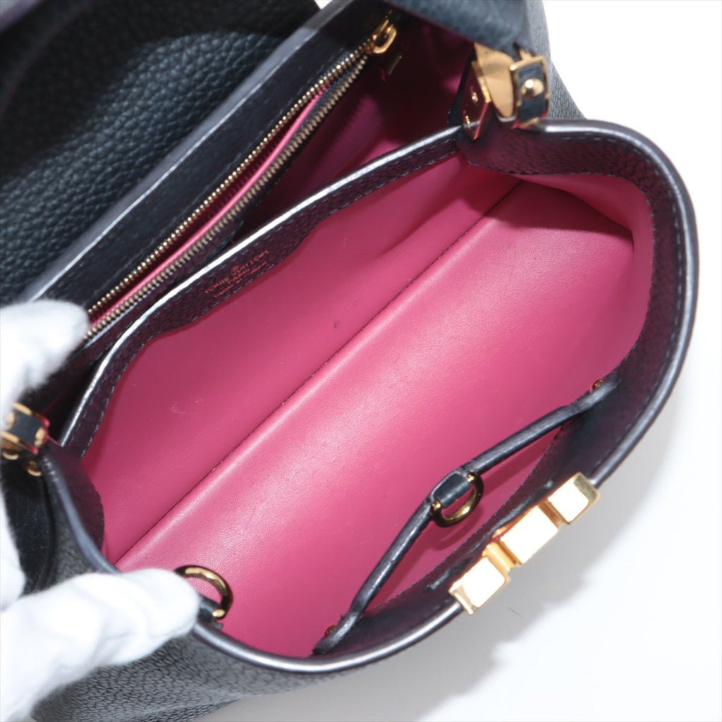 Second hand Louis Vuitton Capucines PM Taurillon Leather 2 - Ways Handbag Black - Tabita Bags