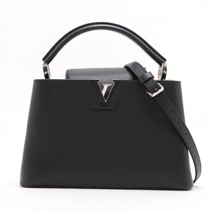 Second hand Louis Vuitton Capucines PM Taurillon Leather 2 - Ways Handbag Black - Tabita Bags