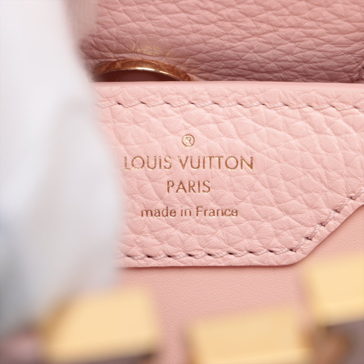 Second hand Louis Vuitton Capucines Taurillon Leather Bag No Strap Pink - Tabita Bags