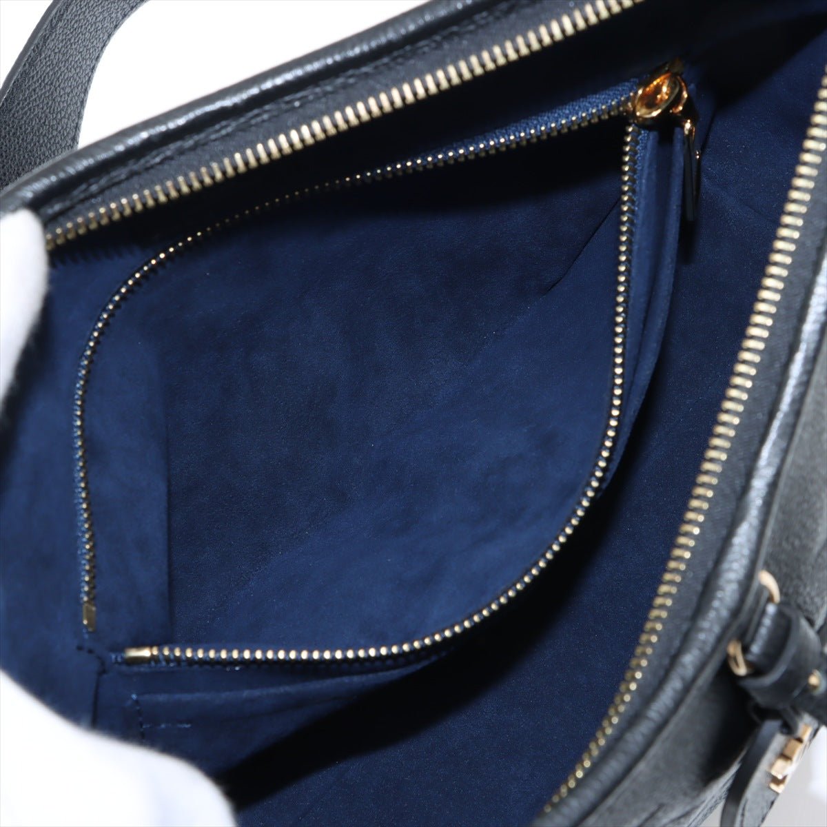 Second hand Louis Vuitton CarryAll Calfskin Grained Leather Monogram Giant Hobo Shoulder Bag Black - Tabita Bags