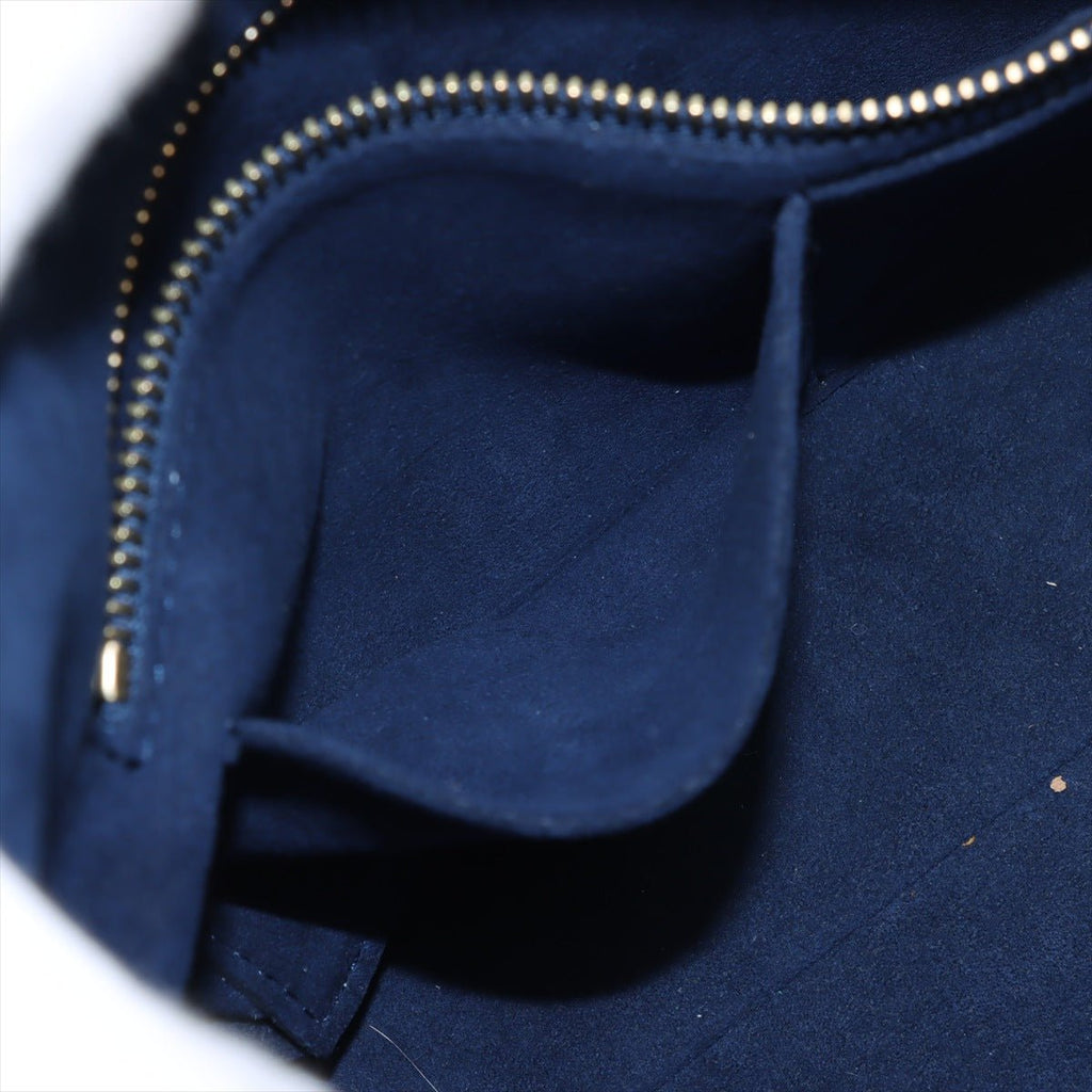 Second hand Louis Vuitton CarryAll Calfskin Grained Leather Monogram Giant Hobo Shoulder Bag Black - Tabita Bags