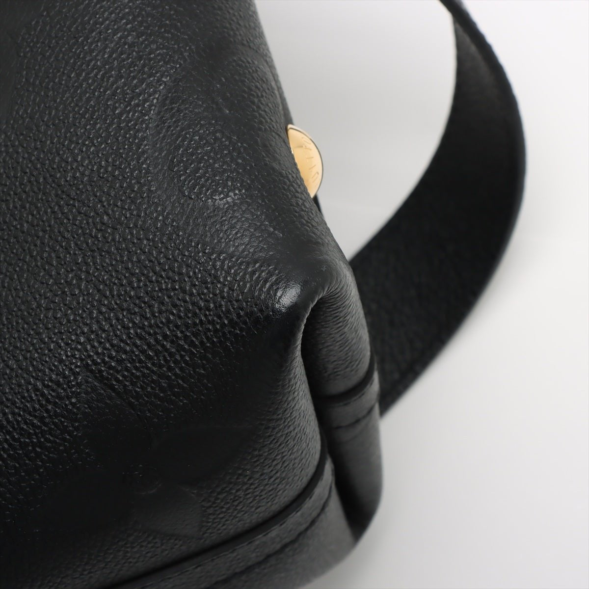 Second hand Louis Vuitton CarryAll Calfskin Grained Leather Monogram Giant Hobo Shoulder Bag Black - Tabita Bags