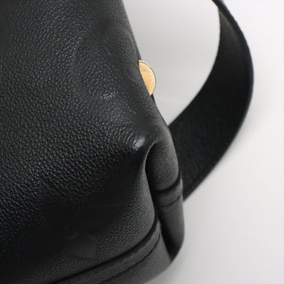 Second hand Louis Vuitton CarryAll Calfskin Grained Leather Monogram Giant Hobo Shoulder Bag Black - Tabita Bags