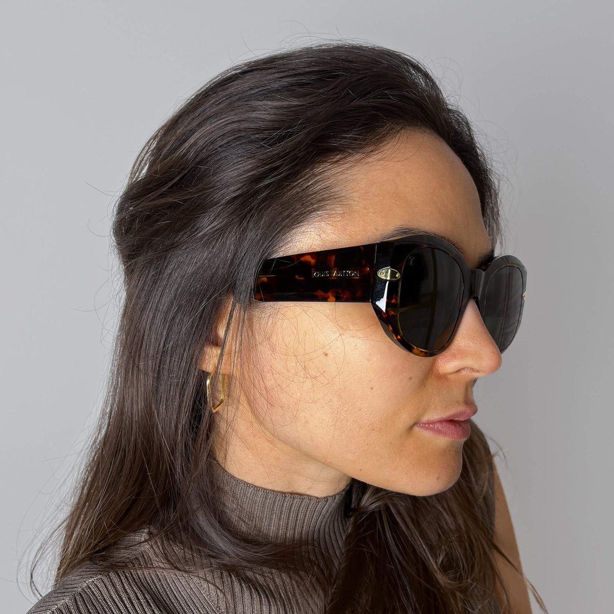 Second hand Louis Vuitton Cat Eye Sunglasses Acetate Brown - Tabita Bags