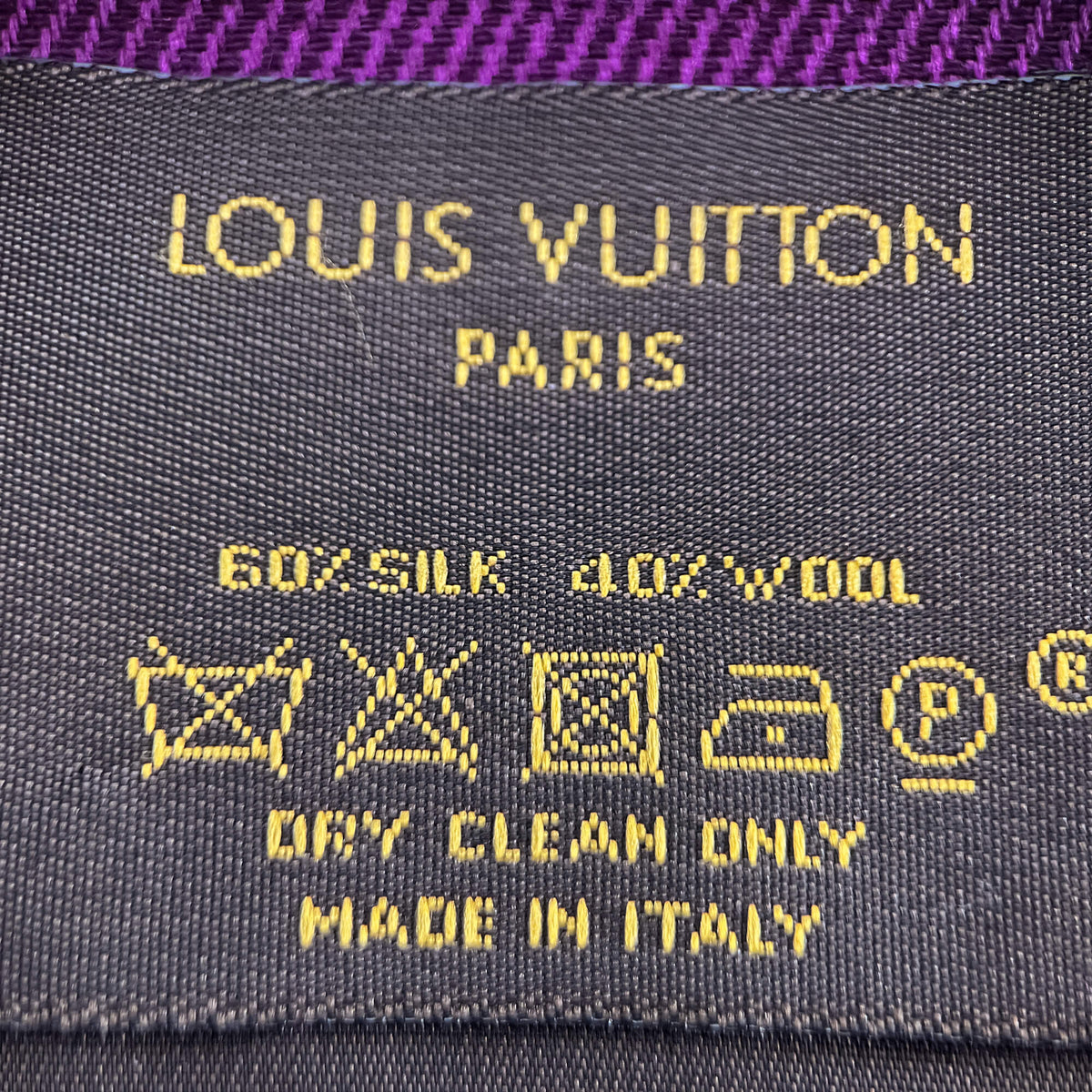Second hand Louis Vuitton Classic Wool & Silk Foulard Purple - Tabita Bags