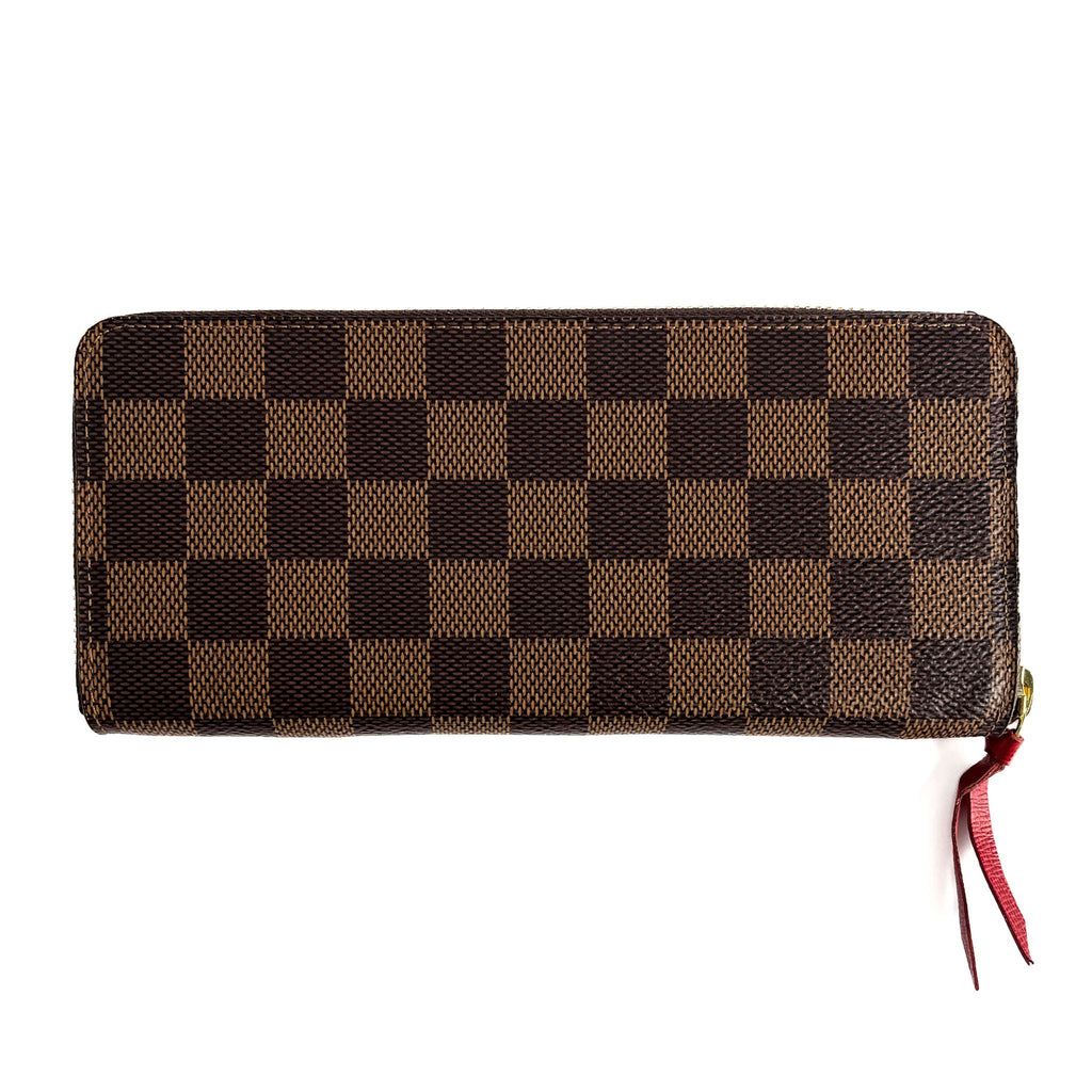 Second hand Louis Vuitton Clemence Canvas Long Zip Around Wallet Damier Ebene - Tabita Bags