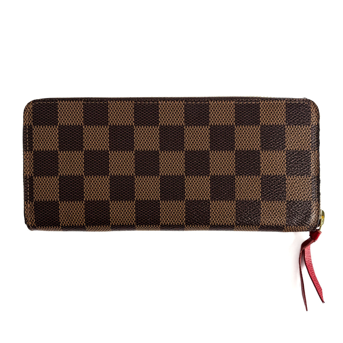 Second hand Louis Vuitton Clemence Canvas Long Zip Around Wallet Damier Ebene - Tabita Bags