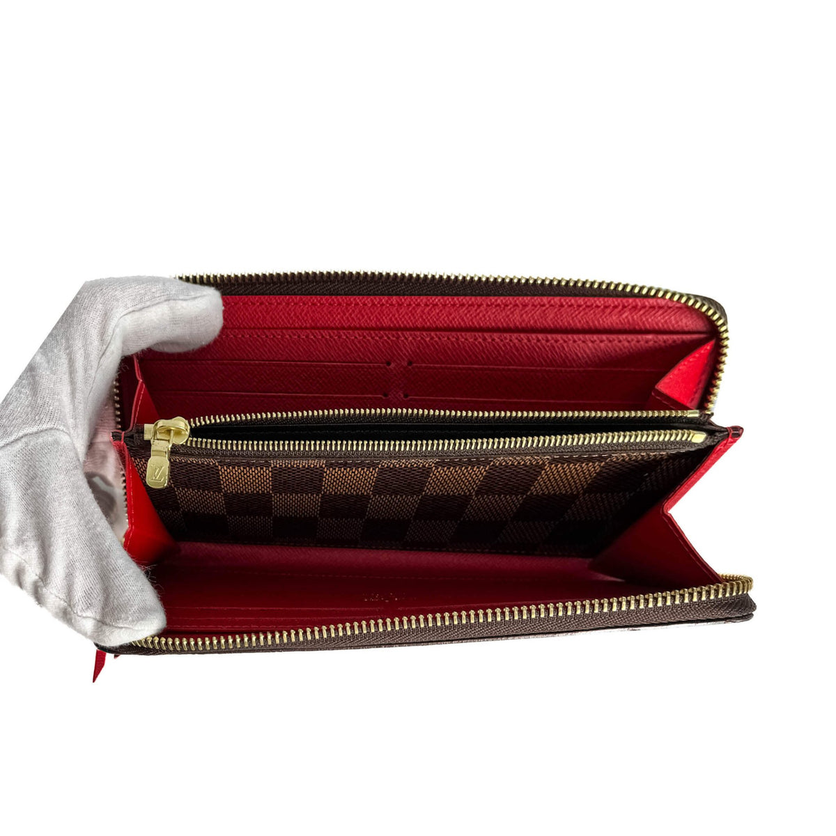 Second hand Louis Vuitton Clemence Canvas Long Zip Around Wallet Damier Ebene - Tabita Bags