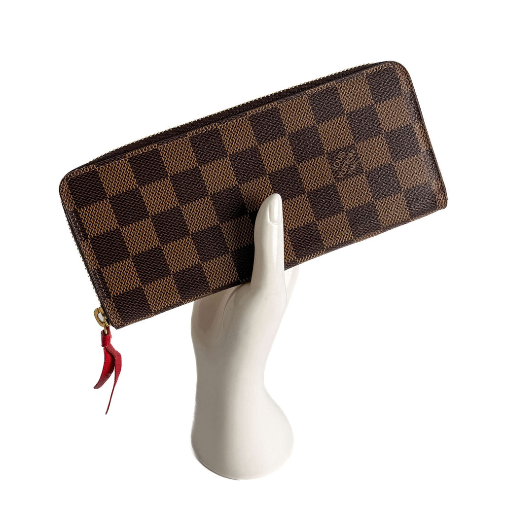 Second hand Louis Vuitton Clemence Canvas Long Zip Around Wallet Damier Ebene - Tabita Bags