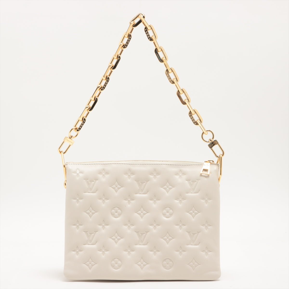 Second hand Louis Vuitton Coussin PM Empreinte Leather 3 - Ways Messenger Bag White - Tabita Bags