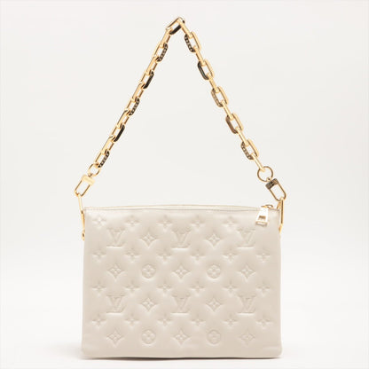 Second hand Louis Vuitton Coussin PM Empreinte Leather 3 - Ways Messenger Bag White - Tabita Bags