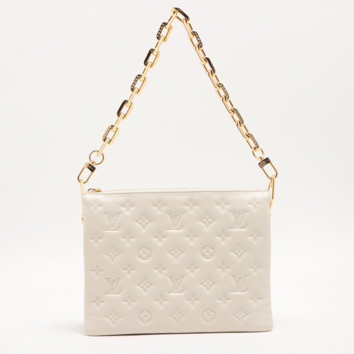 Second hand Louis Vuitton Coussin PM Empreinte Leather 3 - Ways Messenger Bag White - Tabita Bags