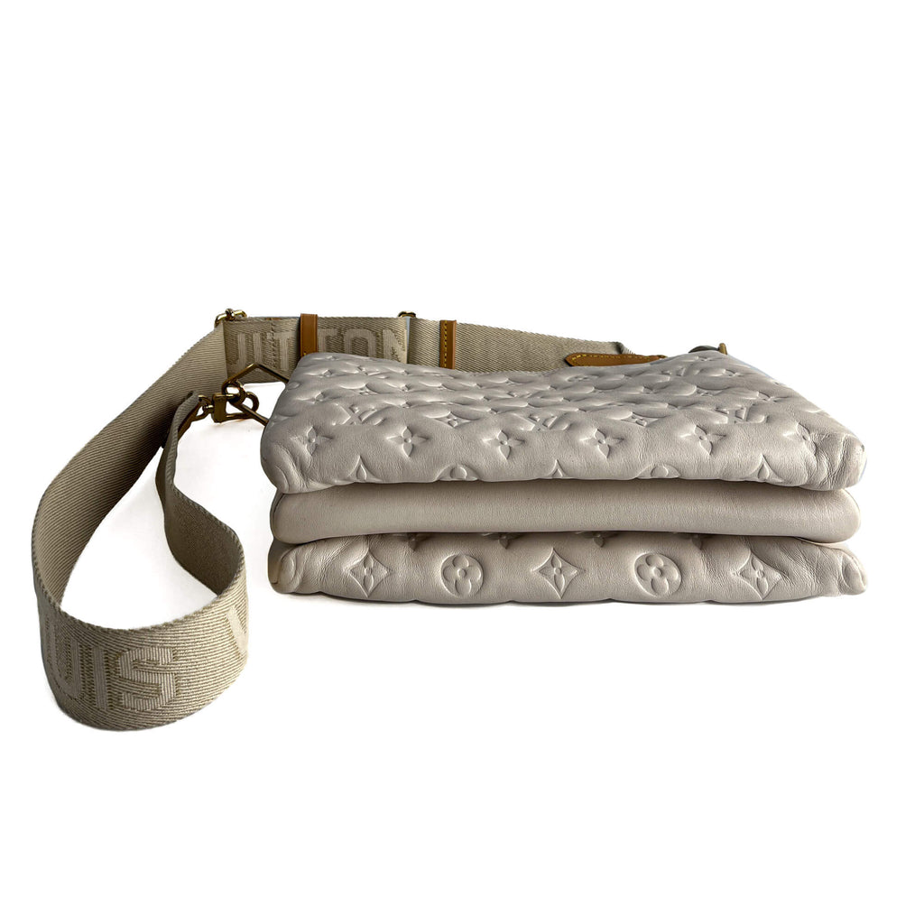 Second hand Louis Vuitton Coussin PM Leather Empreinte Messenger Crossbody Off - White - Tabita Bags