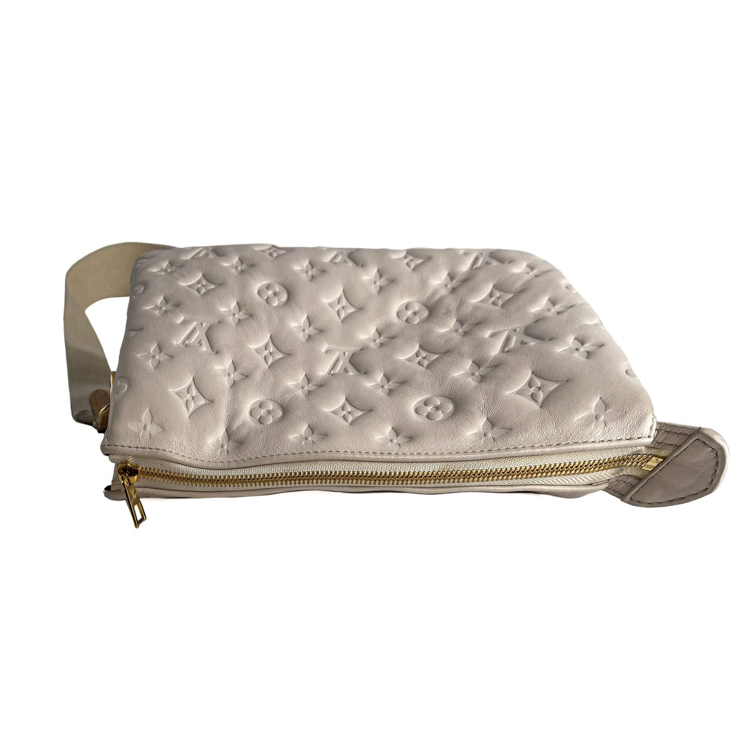Second hand Louis Vuitton Coussin PM Leather Empreinte Messenger Crossbody Off - White - Tabita Bags