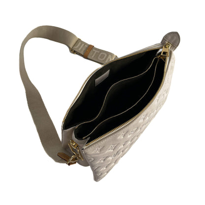 Second hand Louis Vuitton Coussin PM Leather Empreinte Messenger Crossbody Off - White - Tabita Bags