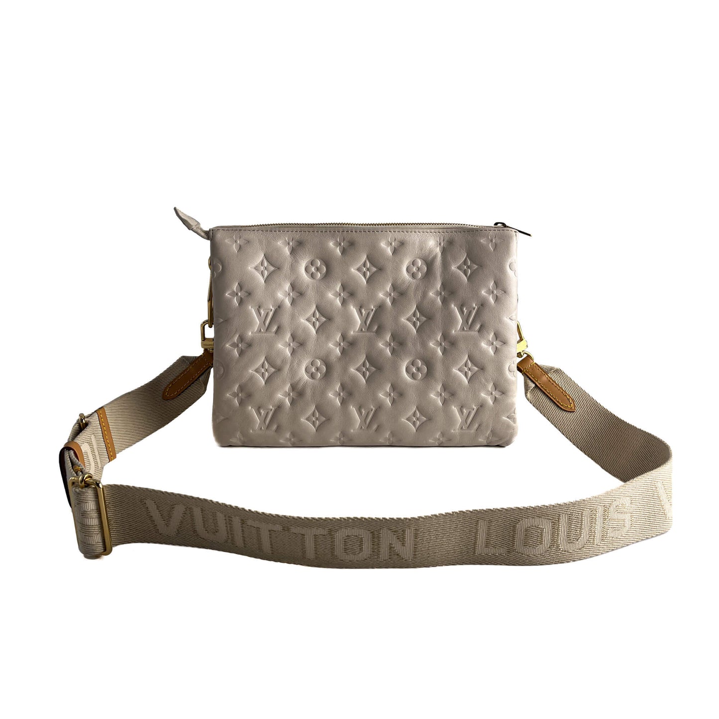 Second hand Louis Vuitton Coussin PM Leather Empreinte Messenger Crossbody Off - White - Tabita Bags