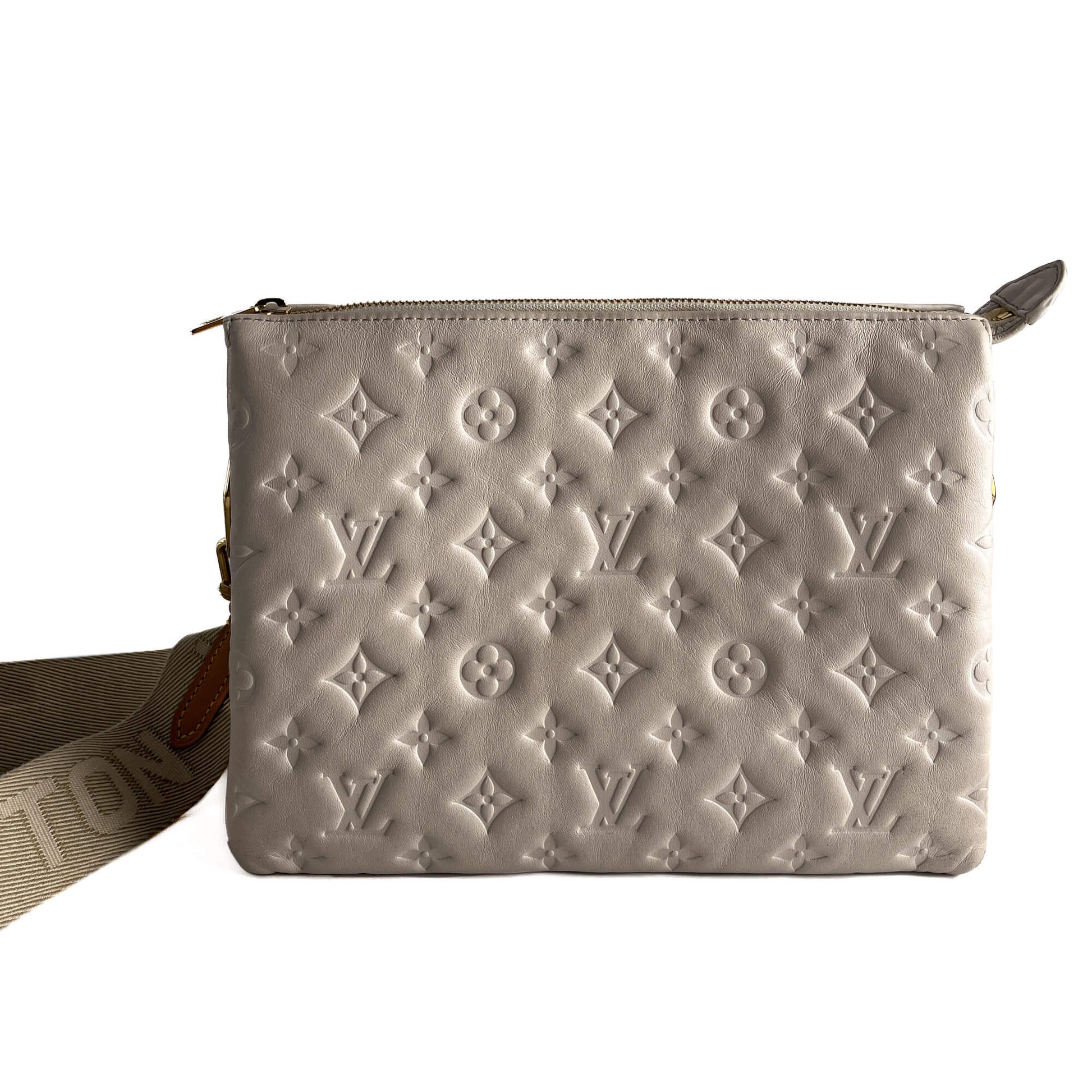 Second hand Louis Vuitton Coussin PM Leather Empreinte Messenger Crossbody Off - White - Tabita Bags