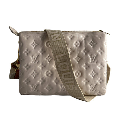Second hand Louis Vuitton Coussin PM Leather Empreinte Messenger Crossbody Off - White - Tabita Bags