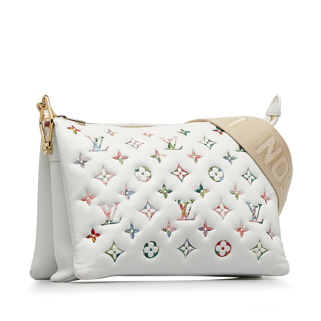 Second hand Louis Vuitton Coussin PM Monogram Garden Leather Crossbody White - Tabita Bags