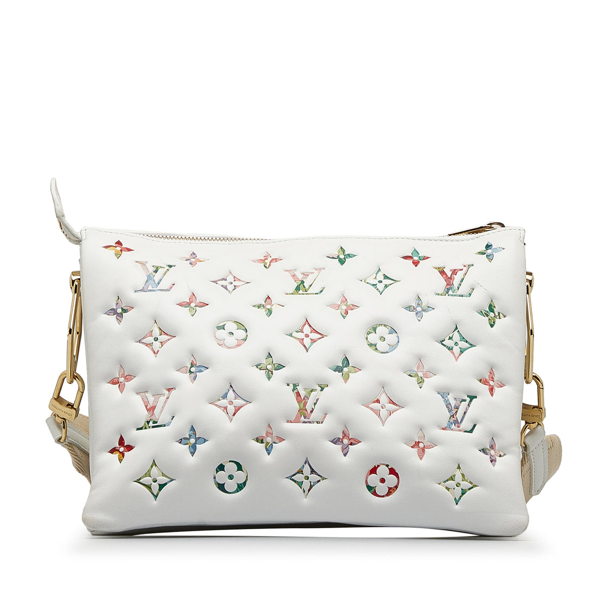 Second hand Louis Vuitton Coussin PM Monogram Garden Leather Crossbody White - Tabita Bags
