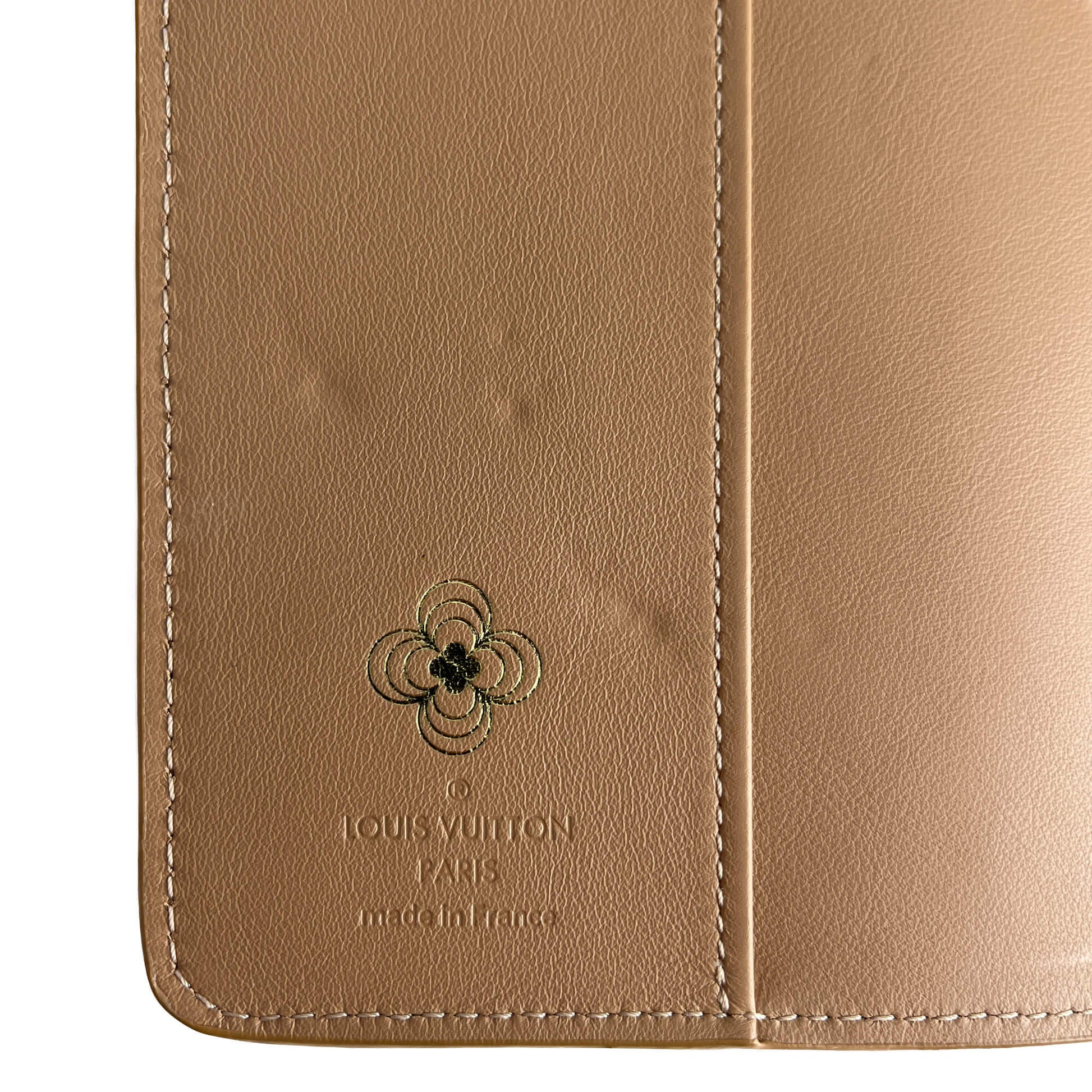 Second hand Louis Vuitton Cover Notebook GM Leather Empreinte Agenda Cover Beige - Tabita Bags