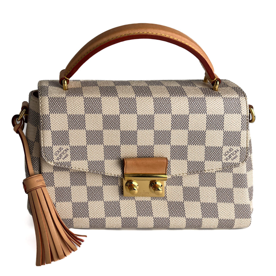 Second hand Louis Vuitton Croisette Canvas 2 - Ways Top - handle Crossbody Damier Azur - Tabita Bags