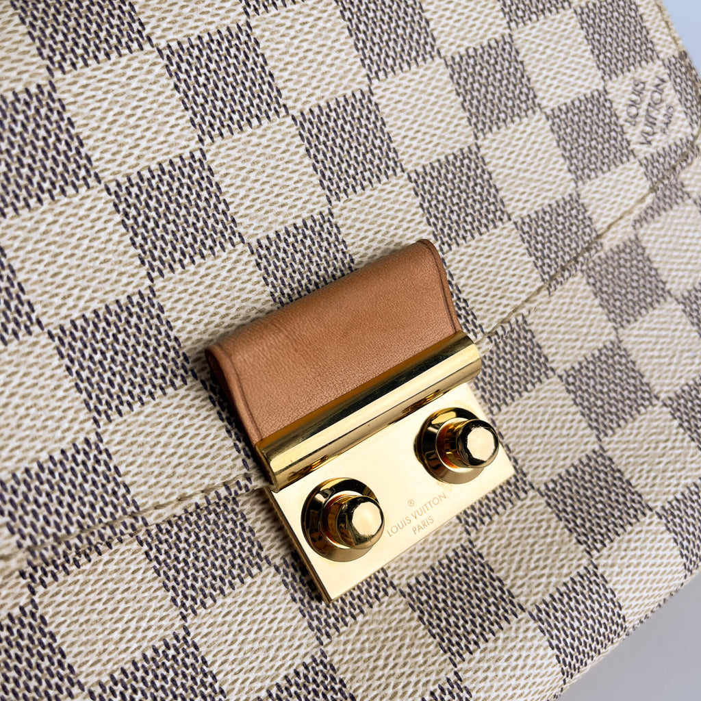 Second hand Louis Vuitton Croisette Canvas 2 - Ways Top - handle Crossbody Damier Azur - Tabita Bags
