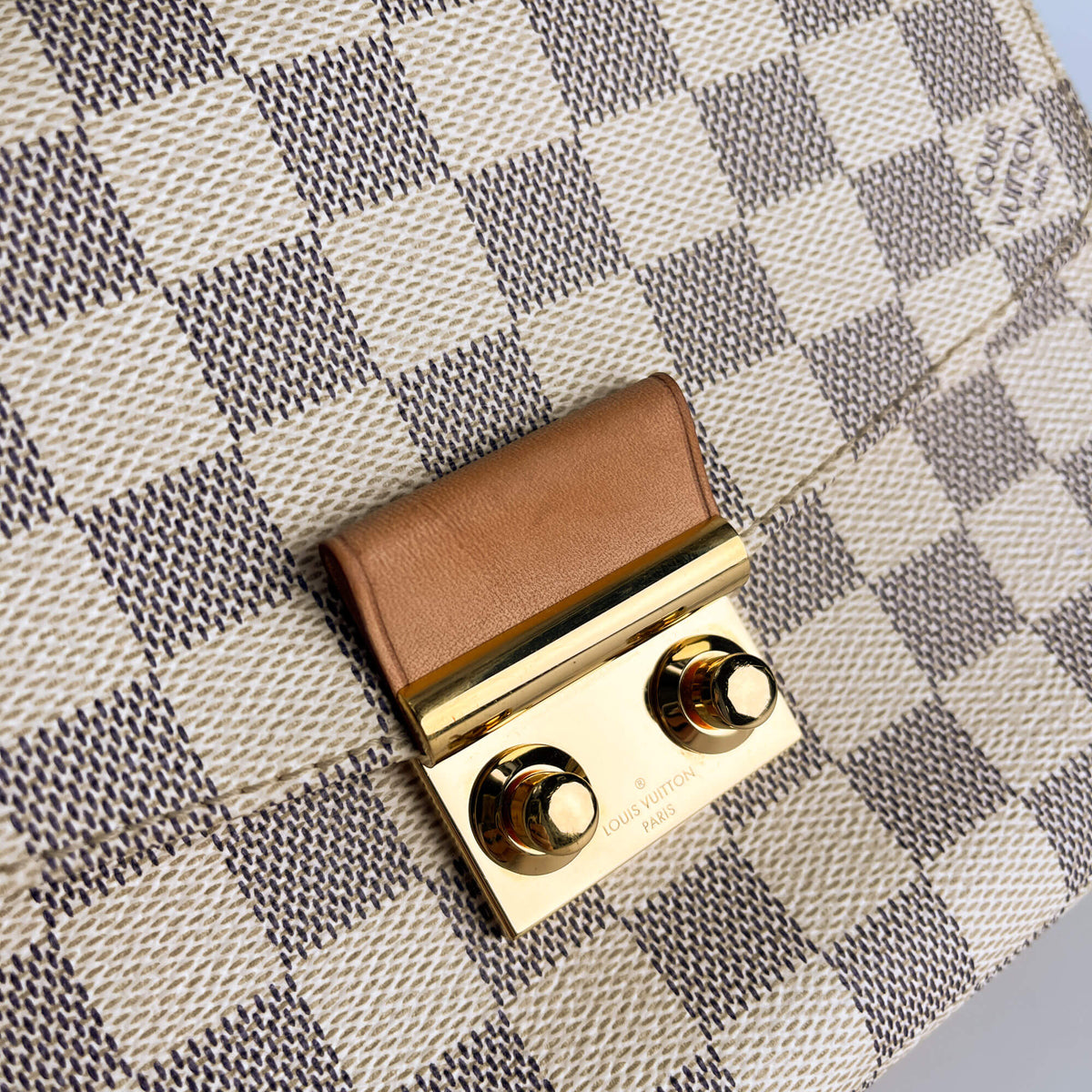Second hand Louis Vuitton Croisette Canvas 2 - Ways Top - handle Crossbody Damier Azur - Tabita Bags