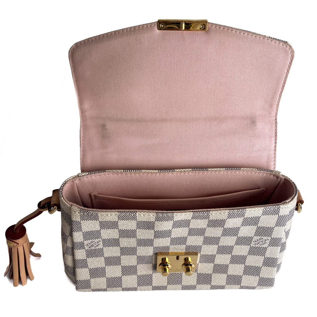 Second hand Louis Vuitton Croisette Canvas 2 - Ways Top - handle Crossbody Damier Azur - Tabita Bags