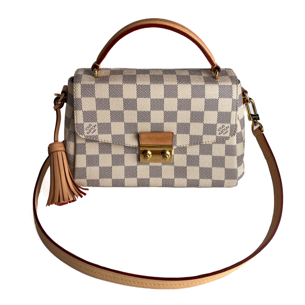 Second hand Louis Vuitton Croisette Canvas 2 - Ways Top - handle Crossbody Damier Azur - Tabita Bags