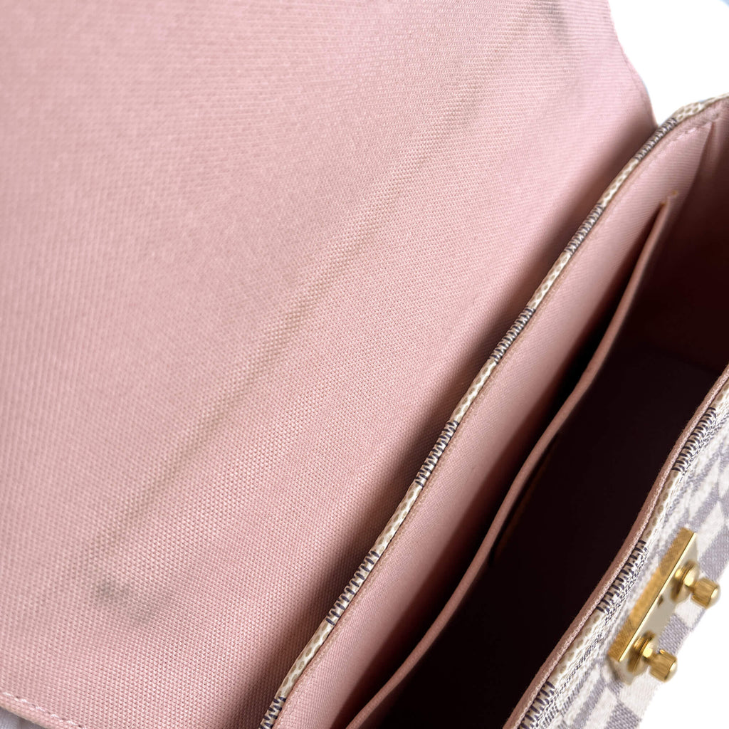 Second hand Louis Vuitton Croisette Canvas 2 - Ways Top - handle Crossbody Damier Azur - Tabita Bags