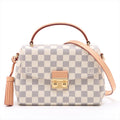 Second hand Louis Vuitton Croisette Canvas Top-handle Crossbody Damier Azur - Tabita Bags